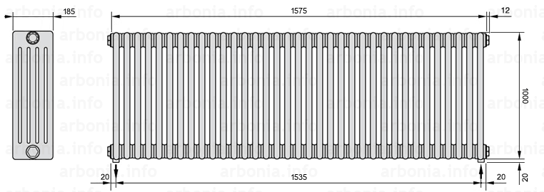 Схема (чертеж) Радиатор Arbonia 5100/35 №86